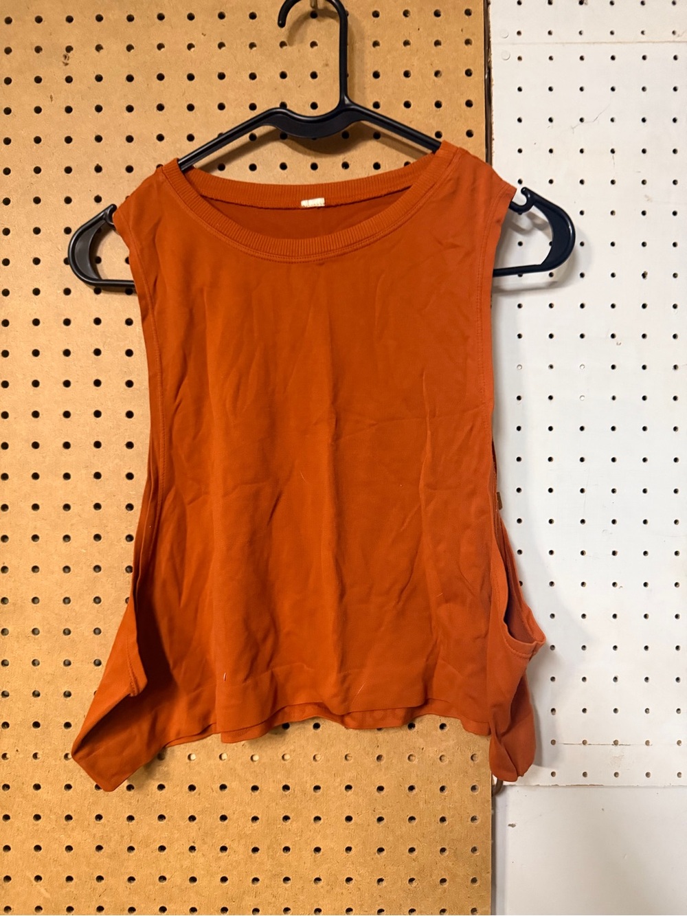 Women’s Sleeveless Cropped Tank Top - Rust Orange